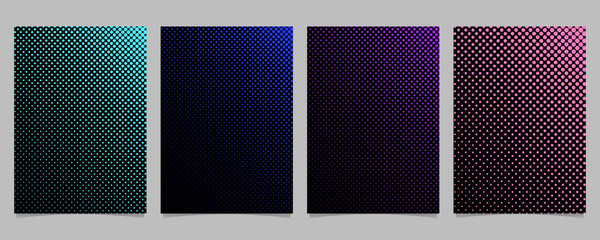 Simple halftone dot pattern cover template set - vector poster background graphics with colored circles