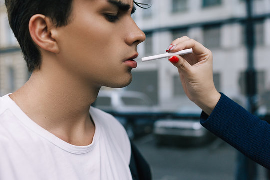 man social smoking drug addiction bad habit youth lifestyle cancer concept