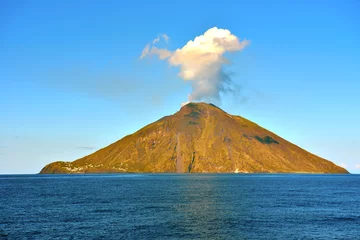 Foto op Plexiglas  Volcano Stromboli Archipelago Eolie Sicily Italy © maudanros