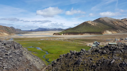Islande, camp de base du Landmannalaugar