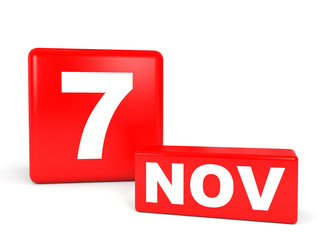 November 7. Calendar on white background.
