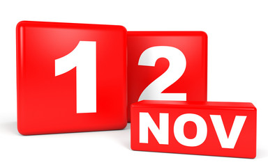 November 12. Calendar on white background.