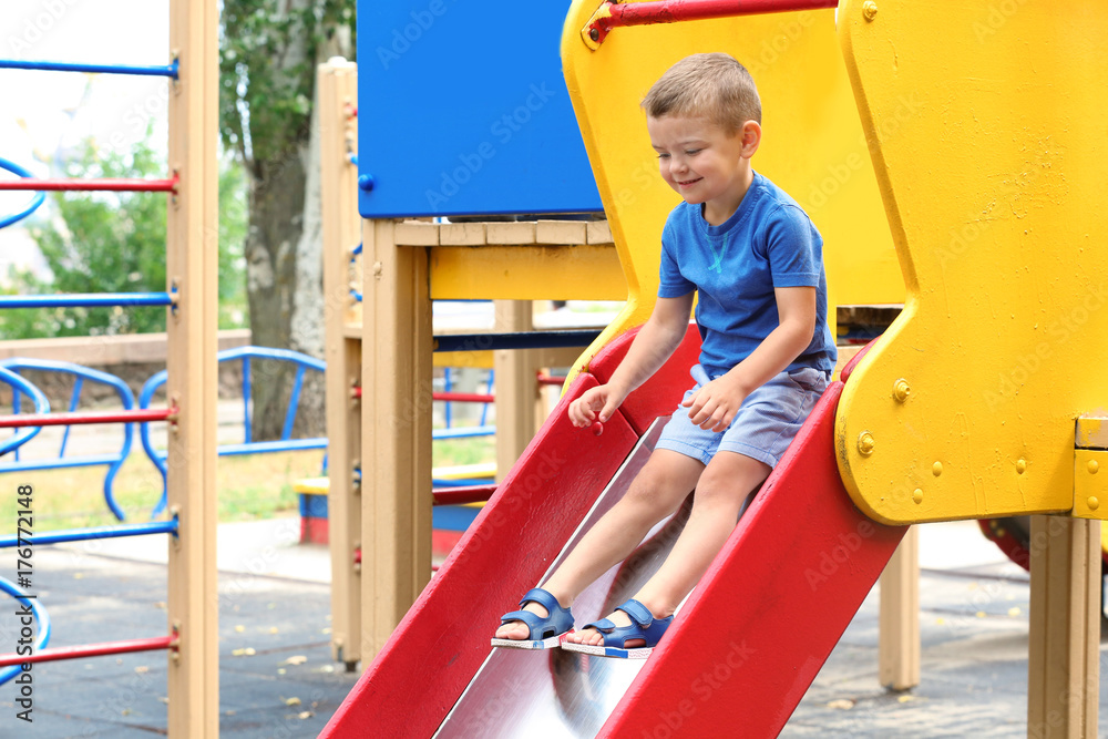 Canvas Prints Cute little boy on playground