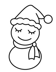 雪だるま(線画)2