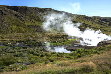 Fototapeta na wymiar Hot spring area, Iceland, Hveragerdi