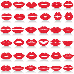 Fototapeta premium Lips set isolated on white background.