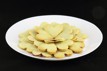 Homemade Christmas Linzer or shortbread cookies