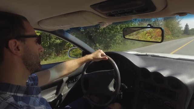 guy shifting his sports car through the gears gimbal 4k