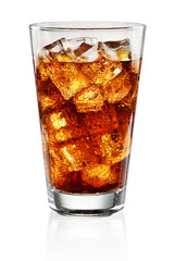 Glass of cola isolated