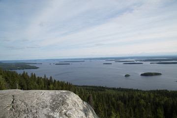 Järvi maisema Kolilta, lake landscape on the mountain Paha-Koli, summer 