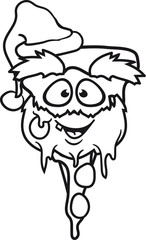 weihnachten weihnachtsmann santa claus nikolaus geschenke winter stück salami pizza lecker essen hunger comic cartoon