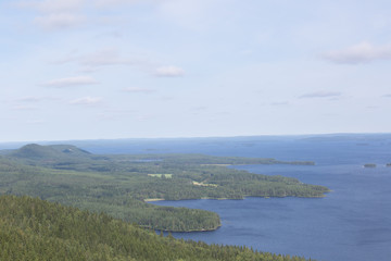 Järvi maisema Kolilta, lake landscape on the mountain Koli, summer 