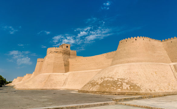 City walls of the ancient city of Ichan Kala in Khiva, Uzbekistan