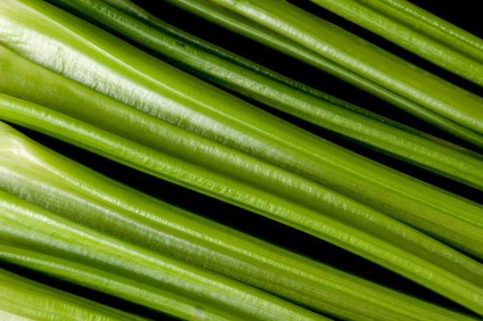 Background of green fresh petioled celery