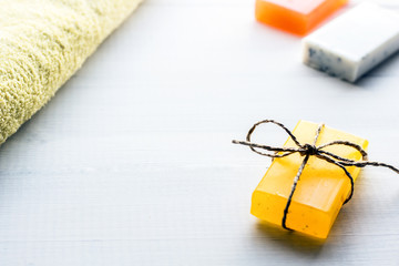 color fragrant soap. spa concept