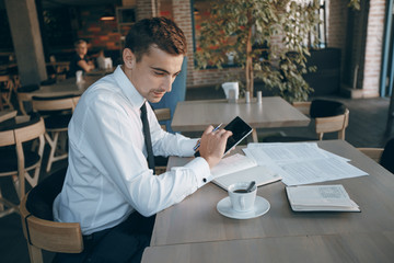 businessman in cafe