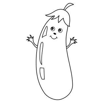 Vector Cartoon Eggplant 