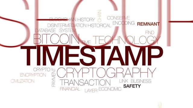 Timestamp animated word cloud, text design animation. Kinetic typography.