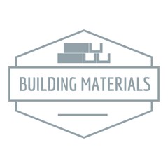 Building emblem logo, gray monochrome style
