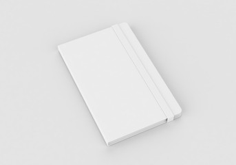 White notepad mock-up template for branding identity on gray background for graphic designers presentations and portfolios. 3D rendering.