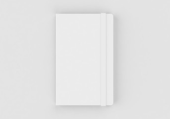 White notepad mock-up template for branding identity on gray background for graphic designers presentations and portfolios. 3D rendering.
