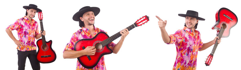 Man wearing sombrero with guitar