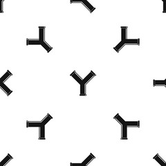 Obraz premium Joint pipe in form Y letter pattern seamless black