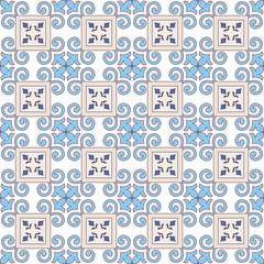 Obraz premium Seamless floral pattern maroccan style in spring-summer color. Design for textile, cover, background, bandana, patchwork