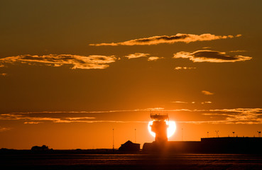 Airport Tower Sunset