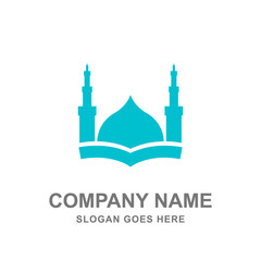 Blue Mosque Islamic Arabic Architecture Logo Vector 