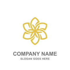 Gold Flower Spa Beauty Boutique Fashion Logo Vector