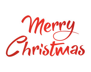 Gradient red isolated hand writing word Merry Christmas