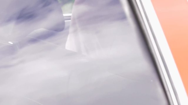 vintage amc muscle car column shifter into drive and roll away 4k