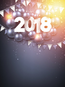 Grey 2018 New Year background.