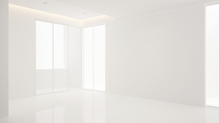 empty room in apartment or hotel for artwork - clean design - Interior design - 3D Rendering