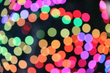Bokeh background abstract Christmas circles of light