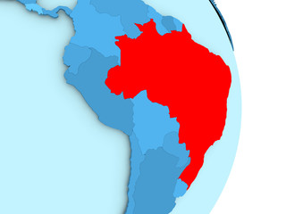 Map of Brazil in red