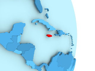 Map of Jamaica in red