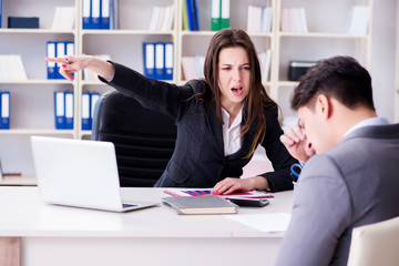 Business meeting between businessman and businesswoman