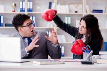 Office conflict between man and woman