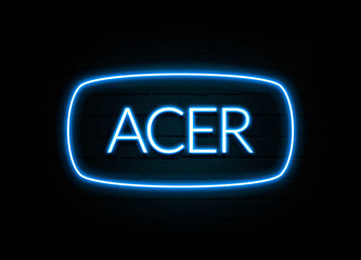 Acer  - colorful Neon Sign on brickwall