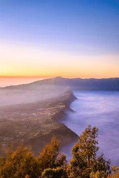 Mountain Bromo at East Java Indonesia. This active volcano is one of the popular destination in Indonesia