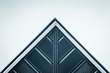Abstract triangle angled corner of building structure. Abstract color and design. Architectural  detail and design. Isolated architecture detail. Abstract architecture detail Minimal design and art. - 176791134