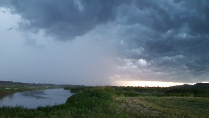 Storm at sunset