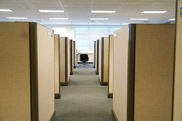 cubicles inside office building, place of work