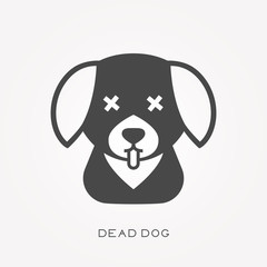 Silhouette icon dead dog