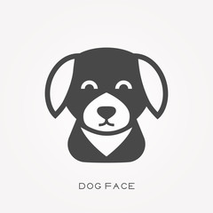 Silhouette icon dog face