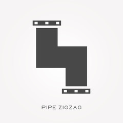 Silhouette icon pipe zigzag