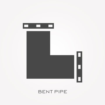 Silhouette Icon Bent Pipe