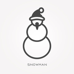 Silhouette icon snowman